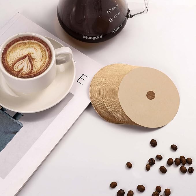 400 Count Percolator Coffee Filters, 3.75in Natural Unbleached Percolator Filters Disposable Disc Coffee Filters for Coffee Shops, Camping, Home, Office