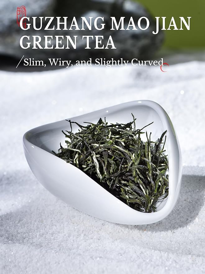 CO-OP 1950 GUZHANG Maojian Green Tea Loose Leaf, 100g, High Mountain Handpicked Chinese Green Tea with Bright Liquor, Lasting Aroma & Naturally Sweet, No Additives, 20 DIY Empty Teabags, Tin