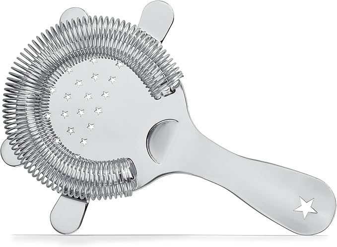 Homestia Hawthorne Strainer, Cocktail Strainer for Drinks, Stainless Steel Bar Strainers for Home Bar and Professional Bartenders, Martini Strainers for Boston Shaker Mixing Glass (Silver)