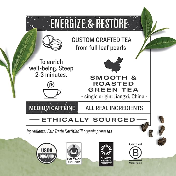 Numi Organic Green Tea Variety, 54 Green Tea Bags, Gunpowder, Jasmine Green & Matcha Toasted Rice