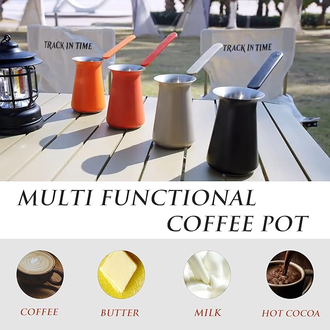 Turkish Coffee Pot - Coffee Maker, Briki Greek Turkish Pot, Arabic Tea Pot, Cezve/Ibrik Coffee Pot for Stovetop(400 ml,Serves 5)