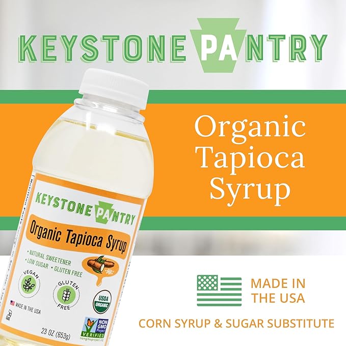 Keystone Pantry Organic Tapioca Syrup – 23 OZ Bottle – Vegan, Gluten Free – HFC, Corn Syrup Substitute – Syrup for Baking, Alternative Sweetener – Make Homemade Fudge, Ice Cream & More – 3 BOTTLES