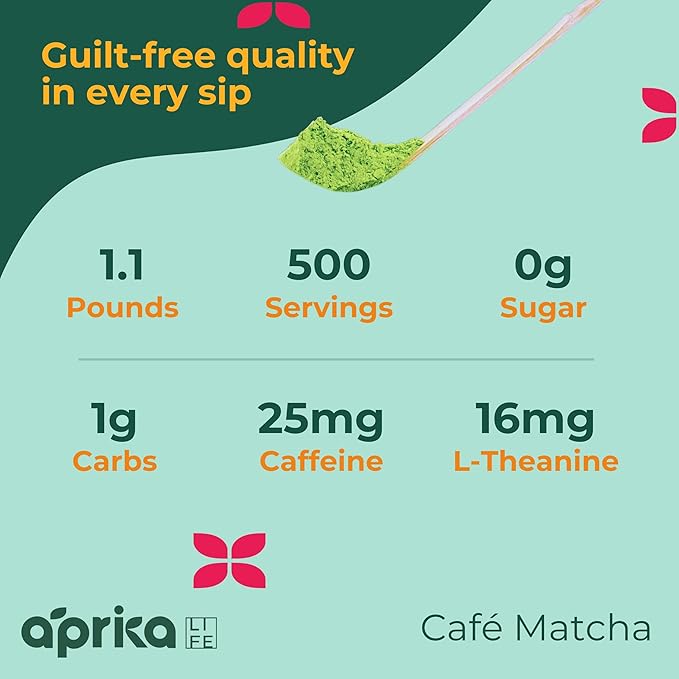 Matcha Powder from Japan, Organic Green Tea, No Sugar Added Tea Powder for Matcha Latte, Japanese Green Tea - Barista Grade Te Macha Organic - 1.1 lb/ 500g - by AprikaLife