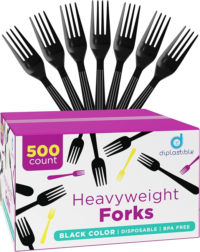 Plastic Forks Heavy Duty - Forks Plastic Disposable Utensils - Cutlery For Parties, Celebrations And Events Pack Of 500