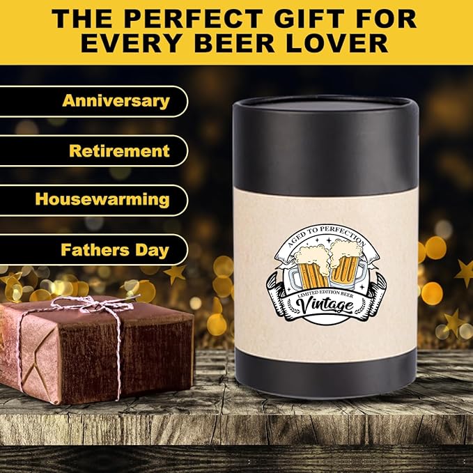 Father's Day Father Christmas Birthday Gifts for Fathers Your Dad Beer Lovers Present for Dad from Daughter Son Funny Vintage Beer Drinking Glass Retirement Gifts for Men