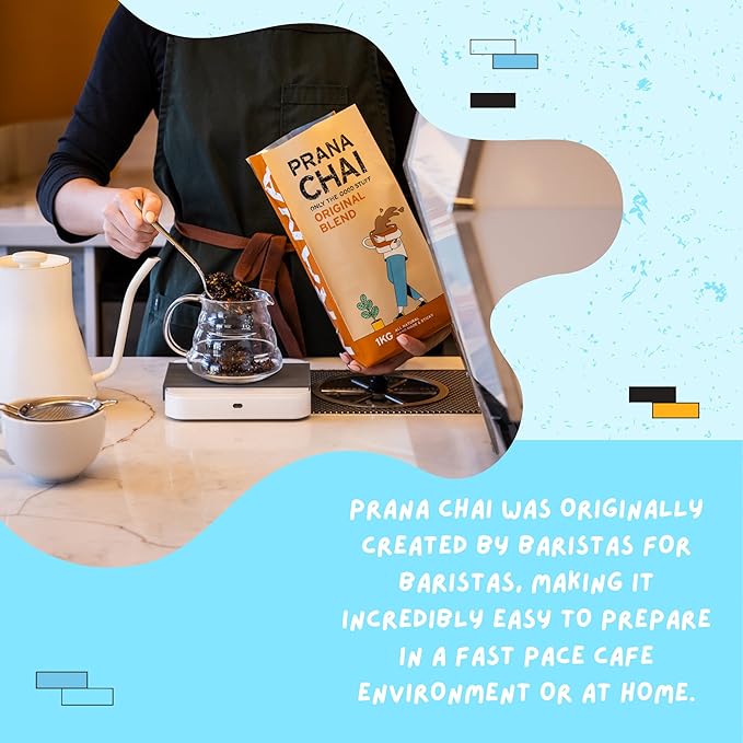 Prana Chai Original Masala Chai Tea - Premium Chai Tea Blend with Authentic Indian Spices for Rich, Aromatic Chai Masala Experience, 250g