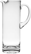 Glass Pitcher with handle Straight Sided, Handmade, With Spout, Ice Lip, 50 oz. 11" H, by Barski Made in Europe