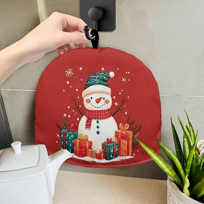 Cute Snowman Large Teapot Cover Tea Cozy for Teapot Insulated Cotton Soft Kettle Kitchen Dust Cover Designed in England Fashion Tea Pot DéCor Cover for Large Medium and Small Teapot Gift