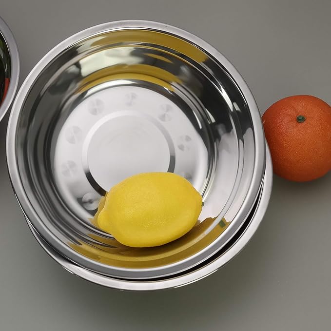 Metal Mixing Bowls, Stainless Steel Serving Bowl, Set of 4
