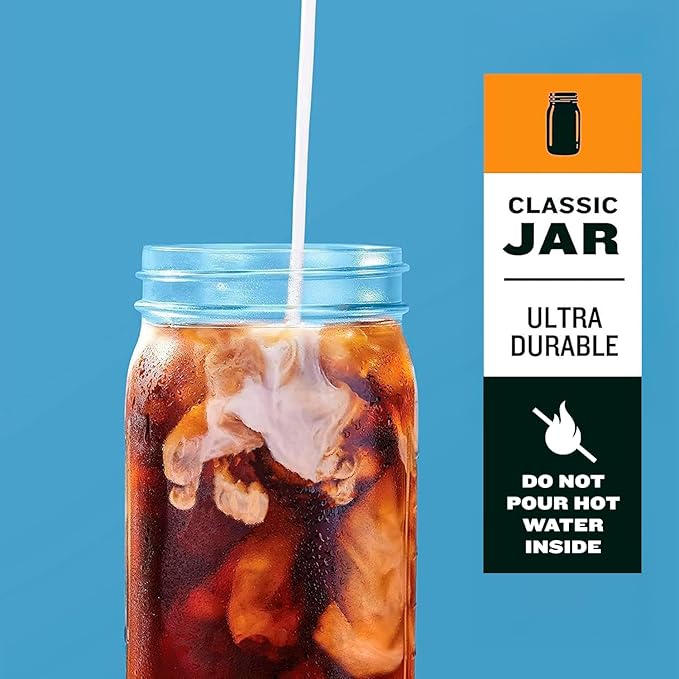 County Line Kitchen Glass Mason Jar Pitcher with Lid - Wide Mouth, 2 Quart (64 oz) - Heavy Duty, Leak Proof - Sun & Iced Tea Pitcher, Cold Brew Coffee, Breast Milk Storage, Water - Gray