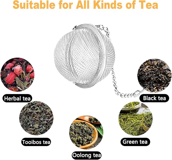 Handmade Tea Ball Infusers - 2pcs, Honey Bee Strainers with Bee Charm Pendant for Loose Leaf Tea