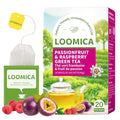 LOOMICA Passionfruit Raspberry Green Tea, Tropical Fruity Blend of Passion Fruit & Raspberry and Green Tea, Refreshing & Tropical, Hot or Iced, Antioxidant-Rich, No Artificial Sugar, 20 Counts