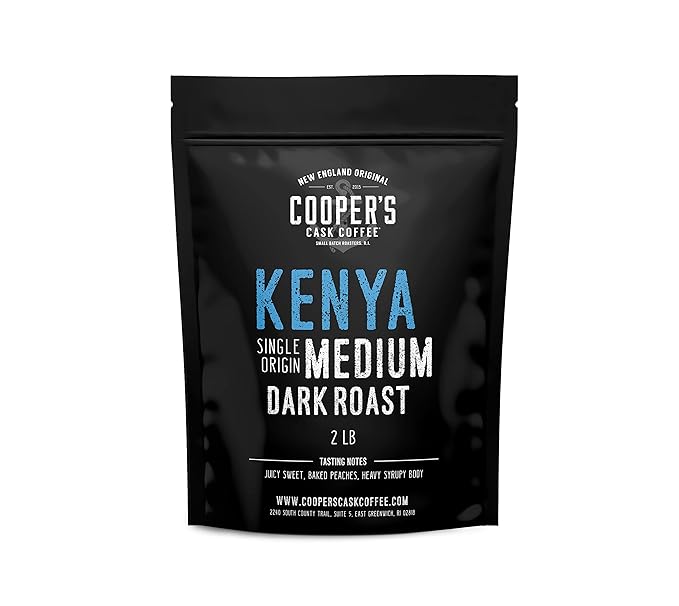 Kenya AA Medium-Dark Roast Coffee Beans, Single Origin Ground Coffee, Gourmet Coffee - 2lb Bag