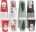 100 Pack 16 oz Christmas Coffee Cups with Lids, Disposable To Go Paper Coffee Cups for Hot/Cold Drinks Office Home Shop Event (Colorful)