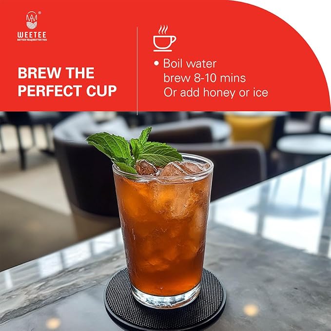 WT WEETEE Rooibos Chai Tea Bags, South African Red Tea with Cinnamon, Cloves, Cardamom, Natural Caffeine-free Herbal Tea, 50 Counts Spiced Rooibos Tea