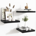 Fun Memories Floating Shelves for Wall - 12 Inch Square Shelves with Invisible Brackets, Black Small Wall Shelf for Living Room, Bathroom, Bedroom, and Kitchen Decor，Set of 3