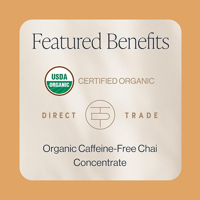 Rishi Tea Turmeric Ginger Chai Latte - Organic Herbal Tea Concentrate with Ginger, Easy-to-Serve Hot or Iced Caffeine Free Chai Mix - 32 oz Carton, 8 Servings (Pack of 3)