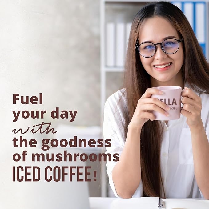 Bella all Natural Instant Mushroom Coffee – Organic Instant Coffee with Lion’s Mane & Chaga 30 Servings | Healthy for Focus, Brain Support & Immunity | Mushroom Coffee Powder