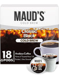 Maud's Cold Brew Dark Roast Coffee Pods, 18 ct, Recyclable Single Serve Pods – 100% Arabica Coffee, Compatible with Keurig K Cups Maker