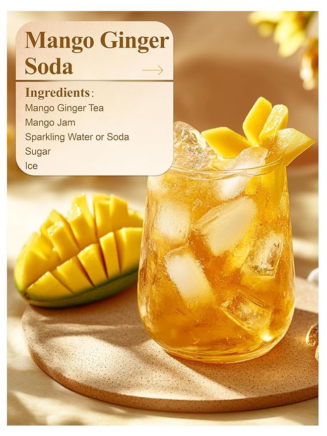 LOOMICA Mango Ginger Tea Bags, Caffeine-Free, Spiced Herbal Tea with Ginger, Cardamom & Cinnamon, Naturally Sweet & Tropical Vibe, Perfect for Relaxation, 20 Counts (Pack of 2)