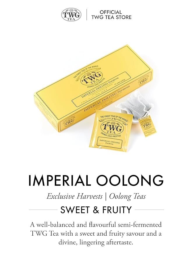 TWG Tea | Imperial Oolong | Oolong Tea | Sweet & Fruity Savour | 15 Hand Sewn Cotton Teabags | Gift Set
