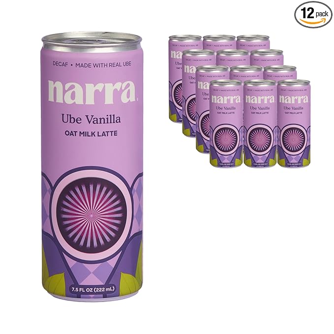 Narra, Oat Milk Tea Latte - Ube Vanilla, Caffeine Free, Organic Oat Milk, MCT Oil, Dairy Free, Non-GMO
