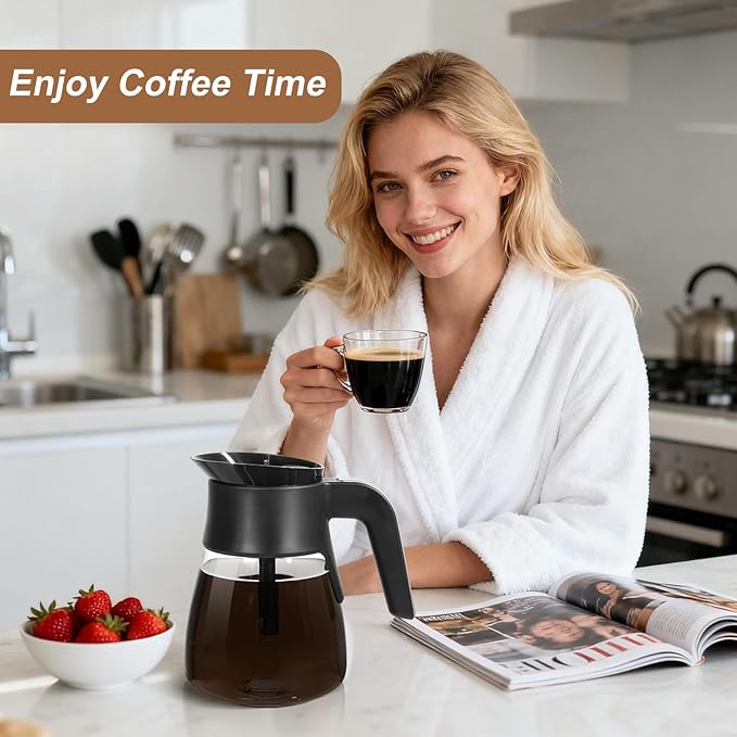 10-Cup Glass Carafe Replacement for Ninja CM401/CM400/CM300/CM371/CP301 Coffee Makers, Ninja Coffee Pot Replacement with Brew-Through Lid