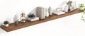 72 Inch Floating Shelves, 8 Inch Deep Floating Shelves for Wall, Hanging Shelf with Invisible Brackets, Deep Shelves for Bathroom, Bedroom, Living Room, Brown, Set of 1