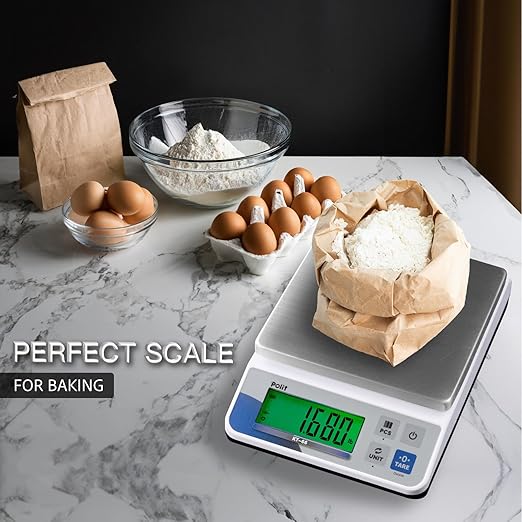 Polit KT-66 Digital Kitchen Scale 18lb – High-Capacity 0.5g Precision Food & Utility Scale with Stainless Steel Tray for Baking, Cooking, Market Produce and Small Business Weighing