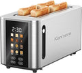 Kenmore 4-Slice Long Slot Toaster | Color Touch Screen & 6 Shade Settings | Extra Wide Slots | Digital Timer | Customizable Smart Presets | Reheat, Defrost, Add Time Functions | Stainless Steel