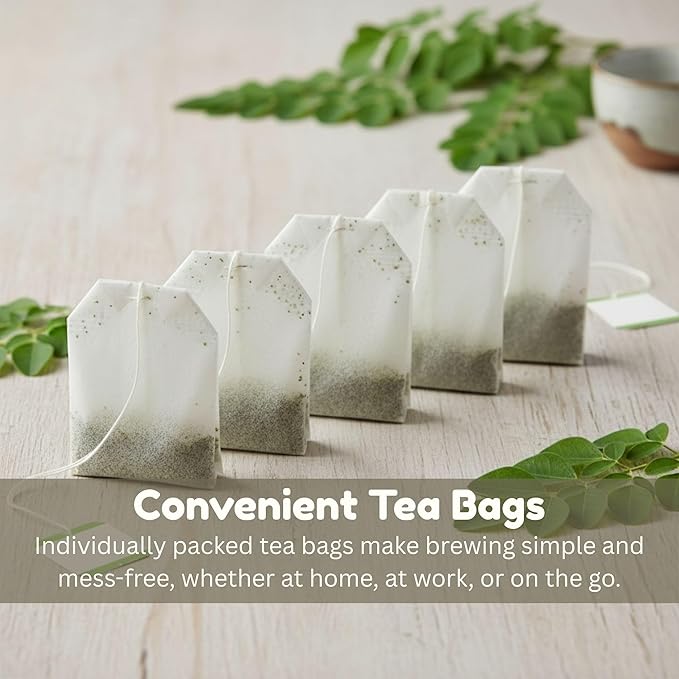 Omura Moringa Tea Bags – Herbal Tea Infusion, Smooth & Earthy Flavor, Naturally Refreshing, Tea Bags (MORINGA 25-TEA-BAGS)