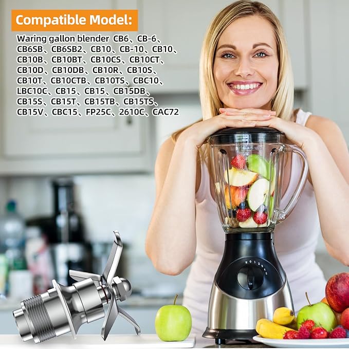 502977, 18396, 018396, 501920, 502493, 500962, Compatible with Getfarway Blade Cutting Assembly Blender Part 502977 Compatible with Waring CB6, CB10, CB15 Gallon Blenders, Replace