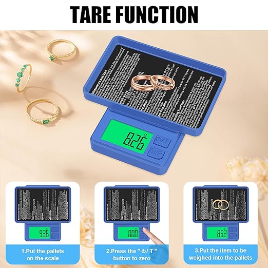 1000g/0.1g Pocket Gram Scale, Diyife High Precision Digital Kitchen Scale, LCD Display, 7 Units with Tare Function, Suit for Jewelry, Powder, Ounces, Blue