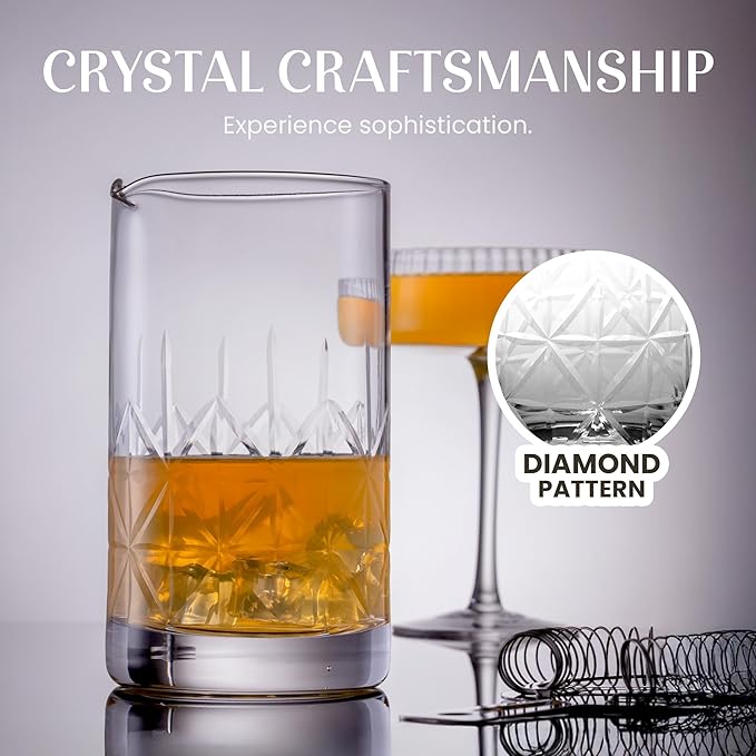 Mixology & Craft Cocktail Set - 8-Piece Bartender Kit with Mixing Glass Set, Japanese Jigger, Spoon, Muddler, and Strainer - Perfect for Old Fashioned Cocktails and Home Bars