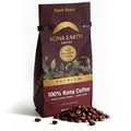 KONA EARTH 100% Kona Premium Coffee, Dark Roast, Whole Bean (8oz) Farm-Direct Authentic Hawaiian Kona Coffee beans from Hawaii’s Big Island, Micro-Batch-Roasted