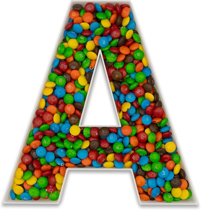 10" Reusable Plastic Box Form Tray Display for Treats, Charcuterie, Cake Pop, Candy, Charcuterie Box, Custom Charcuterie Letters Fillable - Reusable Letter Box - (White Plastic, A)