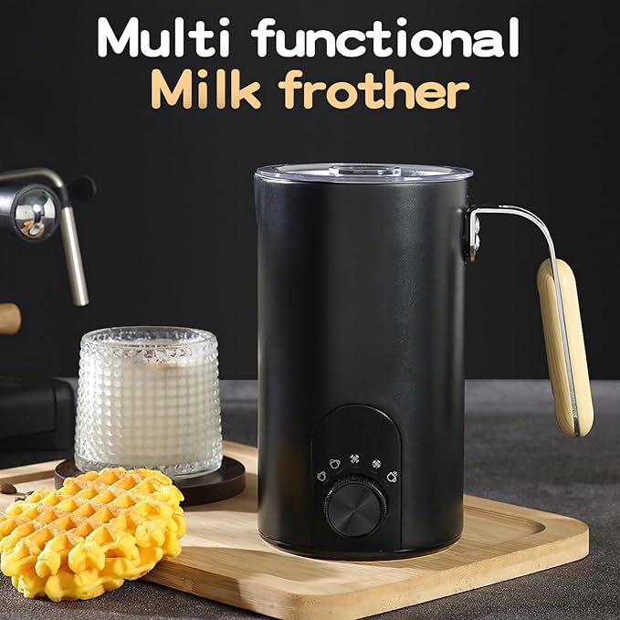 Electric Milk Frother,5-in-1 Milk Steamer with Touch Control,350ml Automatic Warm and Cold Foam Maker,Milk Warmer for Coffee,Latte,Cappuccinos Macchiato,Hot Chocolate,Anti-burn Propeller