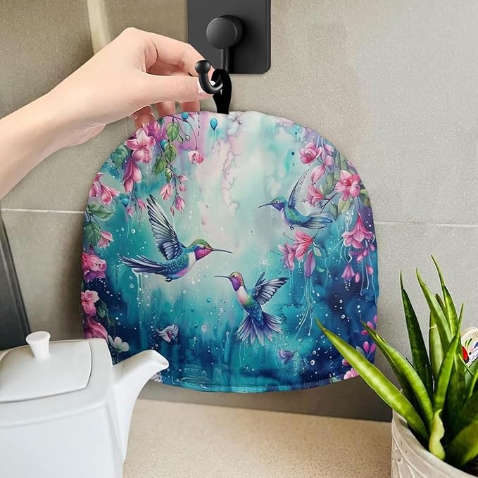 Hummingbird Tea Cozy for Teapot Insulated Floral Teapot Cozy for Women Gifts Thick Tea Cosy for Teapot Home Kitchen Accessory
