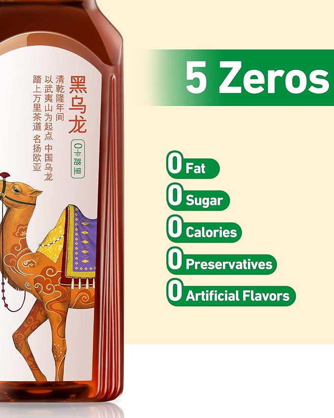 ORIENTAL LEAF Unsweetened Iced Tea – Bottled Black Oolong Tea, 16.9 FL oz bottles (Pack of 15), Brewed Tea Drinks, Sugar Free, 0 Calories