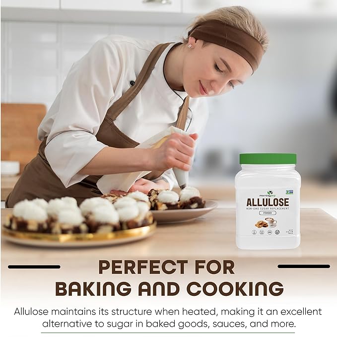 Morning Pep Allulose Sweetener 2 lb – Zero Calorie Sugar Alternative, 100% Pure, No Erythritol, Non-GMO Project Verified, Keto Certified, OU Kosher, No Fillers, Ideal for Baking and Beverages