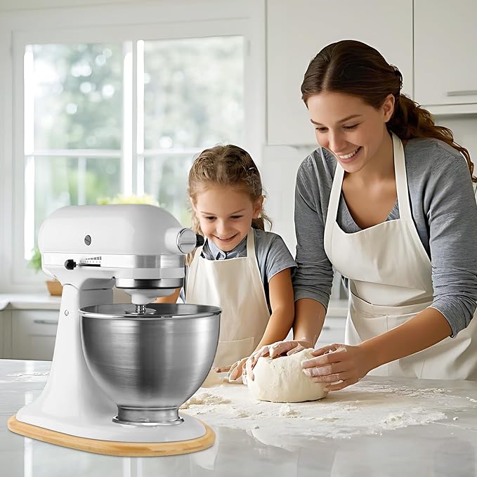 Compatible with Kitchen Aid Mixer Slider for 4.5-5 QT Stand Mixer, Bamboo Sliding Board Upgrade Thicker Sliders, Kitchen Aid Sliders for Countertop, Mixer Slider Mat for Kitchen Aid Stand Mixer Natura