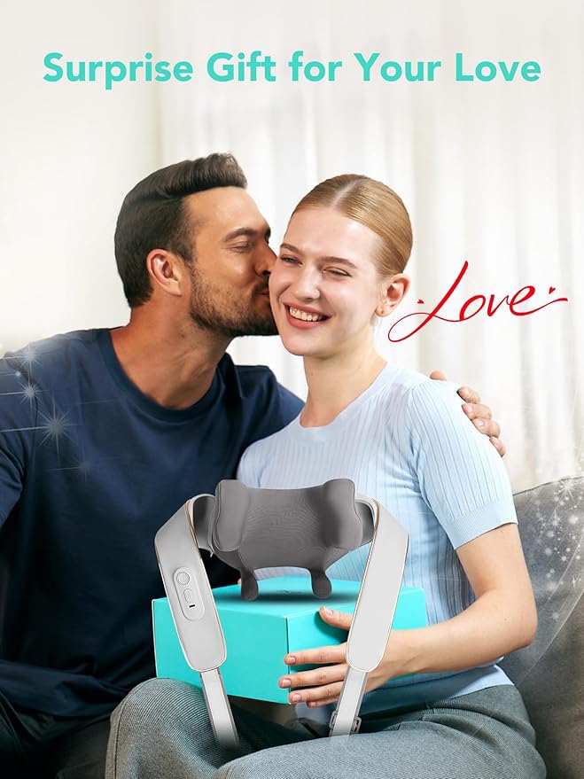 SKG Neck Massager with Heat for Pain Relief, Deep Tissue 6D Kneading, Cordless Neck and Shoulder Massager for Men and Women, Christmas Gift for Family and Friends