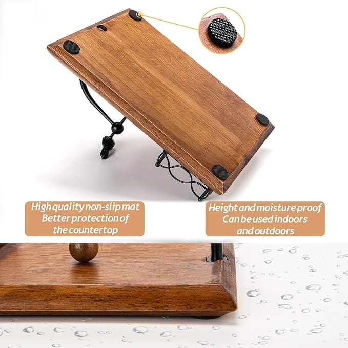 Elegant Flat Wooden Napkin Holder, Multifunctional Farmhouse Black Napkin Holder for Table, Kitchen, Outdoor Use, Includes Space for Salt and Pepper Shakers(Seasoning Jar Not Included)