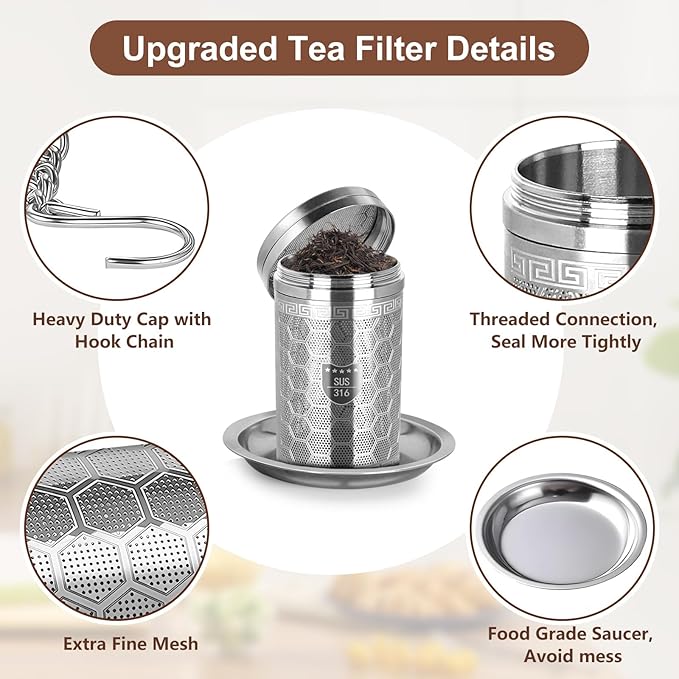 316 Stainless Steel Tea Strainer for Loose Leaf Tea (1, Small)