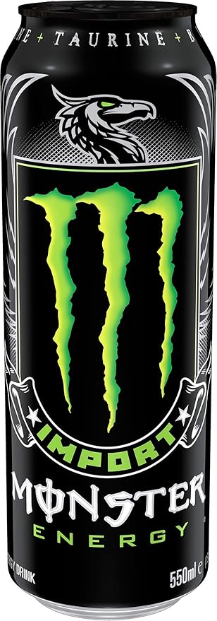 Monster Energy Import, Energy Drink, 18.6 Ounce (Pack of 12)