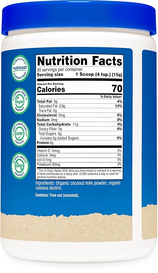 Nutricost Organic Coconut Milk Powder 1LB - Non-GMO, Certified Organic Coconut Milk Powder