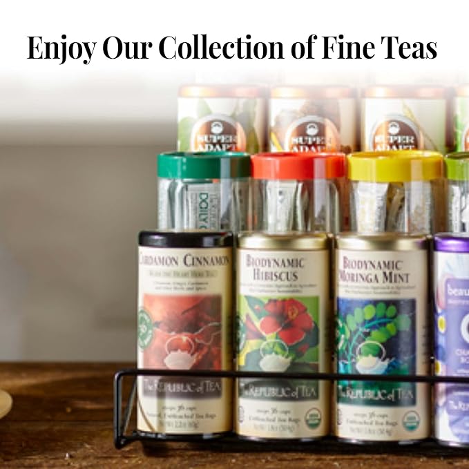The Republic of Tea Almond Coconut Macaroon Red Rooibos Herbal Tea, 36 Tea Bag Tin