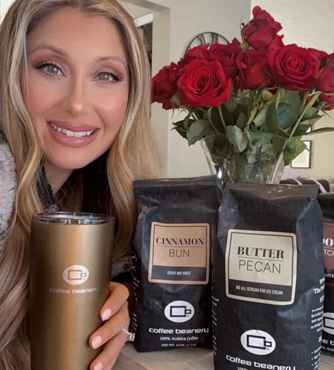 Cinnamon Bun Decaf Coffee by Coffee Beanery | 12oz Flavored Medium Roast Whole Beans | 100% Specialty Arabica Gourmet Coffee