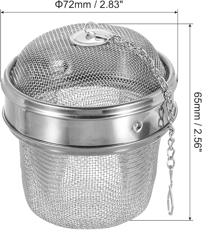 uxcell Tea Infuser Filter, Stainless Steel Tea Strainer, Loose Tea Steeper, Tea Ball with Chain for Loose Leaf Tea, Small Size