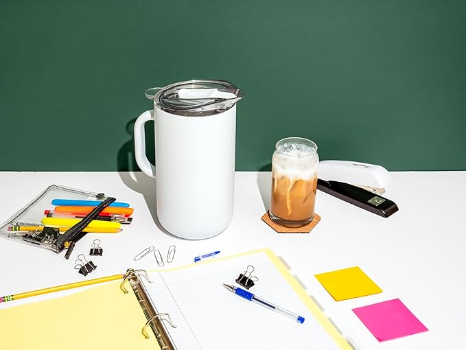 Served Premium Insulated Pitcher (2L/66oz) - Double Walled, Copper Lined Stainless Steel Pitcher with Lid - Vacuum Insulated Carafe for Hot Coffee, Tea, Iced Drinks, Water, Cocktails, and More